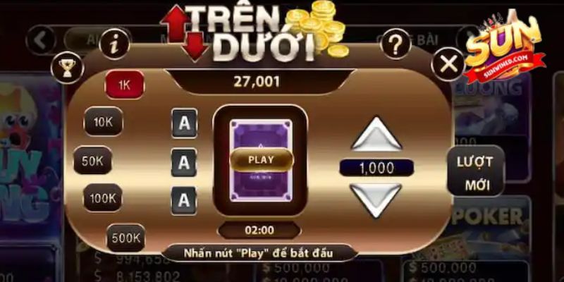 Game Trên Dưới trên nền tảng Sunwin